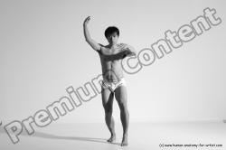 Underwear Martial art Man Asian Moving poses Average Short Black Dynamic poses Academic